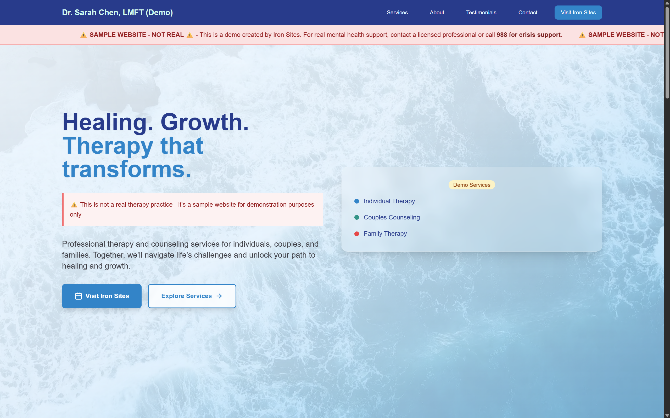 Therapy Practice Landing Page